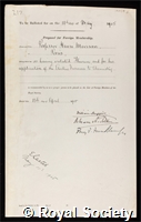 Moissan, Henri: certificate of election to the Royal Society