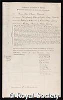 Bromwich, Thomas John I'Anson: certificate of election to the Royal Society