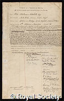 Mitchell, Sir Peter Chalmers: certificate of election to the Royal Society