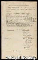 Ridley, Henry Nicholas: certificate of election to the Royal Society