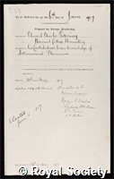 Pickering, Edward Charles: certificate of election to the Royal Society