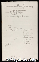 Retzius, Magnus Gustaf: certificate of election to the Royal Society