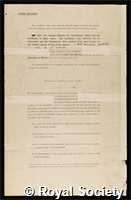 Gowland, William: certificate of election to the Royal Society