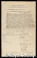 Stapf, Otto: certificate of election to the Royal Society