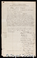 Hadfield, Sir Robert Abbott: certificate of election to the Royal Society