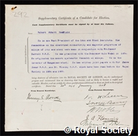 Hadfield, Sir Robert Abbott: certificate of election to the Royal Society