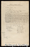 Cohen, Julius Berend: certificate of election to the Royal Society