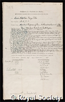 Dixon, Walter Ernest: certificate of election to the Royal Society