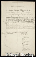 Punnett, Reginald Crundall: certificate of election to the Royal Society