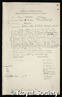 Blackman, Vernon Herbert: certificate of election to the Royal Society