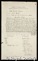 Chapman, David Leonard: certificate of election to the Royal Society