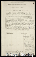 Dalby, William Ernest: certificate of election to the Royal Society