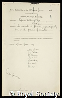 Voigt, Woldemar: certificate of election to the Royal Society