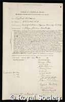 Ruhemann, Siegfried: certificate of election to the Royal Society