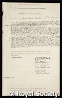 Masterman, Arthur Thomas: certificate of election to the Royal Society