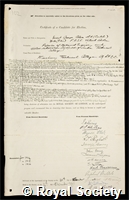 Coker, Ernest George: certificate of election to the Royal Society