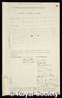 Henderson, George Gerald: certificate of election to the Royal Society