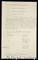 Littlewood, John Edensor: certificate of election to the Royal Society