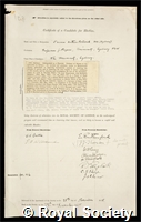 Pollock, James Arthur: certificate of election to the Royal Society