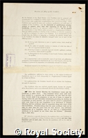 Rogers, Sir Leonard: certificate of election to the Royal Society