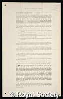 Thompson, Sir D'Arcy Wentworth: certificate of election to the Royal Society