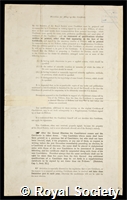 Woods, Henry: certificate of election to the Royal Society