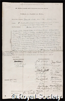 Cole, Grenville Arthur James: certificate of election to the Royal Society