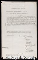 Regan, Charles Tate: certificate of election to the Royal Society