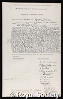 Weiss, Frederick Ernest: certificate of election to the Royal Society