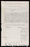 Dobell, Cecil Clifford: certificate of election to the Royal Society