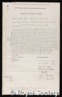 Steele, Bertram Dillon: certificate of election to the Royal Society