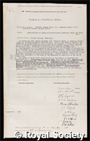 Taylor, Sir Geoffrey Ingram: certificate of election to the Royal Society