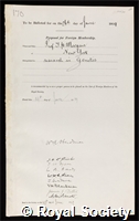 Morgan, Thomas Hunt: certificate of election to the Royal Society