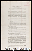 Merton, Sir Thomas Ralph: certificate of election to the Royal Society