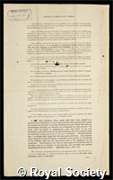 Darwin, Sir Charles Galton: certificate of election to the Royal Society