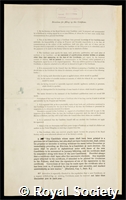 Douglas, Claude Gordon: certificate of election to the Royal Society
