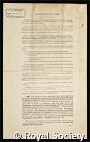 Barr, Archibald: certificate of election to the Royal Society