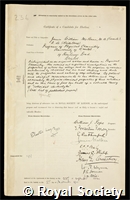 McBain, James William: certificate of election to the Royal Society