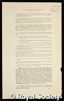 Russell, Alexander: certificate of election to the Royal Society