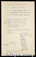 Murray, James Alexander: certificate of election to the Royal Society