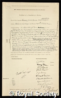 Spencer, Leonard James: certificate of election to the Royal Society