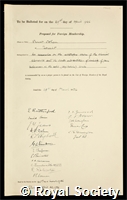 Cohen, Ernst Julius: certificate of election to the Royal Society