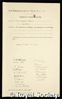 Osborn, Henry Fairfield: certificate of election to the Royal Society