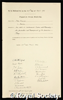 Planck, Max Karl Ernst Ludwig: certificate of election to the Royal Society