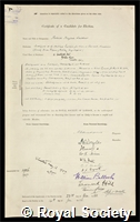 Laidlaw, Sir Patrick Playfair: certificate of election to the Royal Society