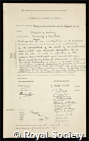 Stopford, John Sebastian Bach: certificate of election to the Royal Society