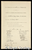 Baldwin, Stanley, 1st Earl Baldwin of Bewdley: certificate of election to the Royal Society
