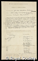 Heslop Harrison, John William: certificate of election to the Royal Society