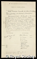 Haworth, Sir Walter Norman: certificate of election to the Royal Society
