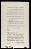 Ellis, Sir Charles Drummond: certificate of election to the Royal Society